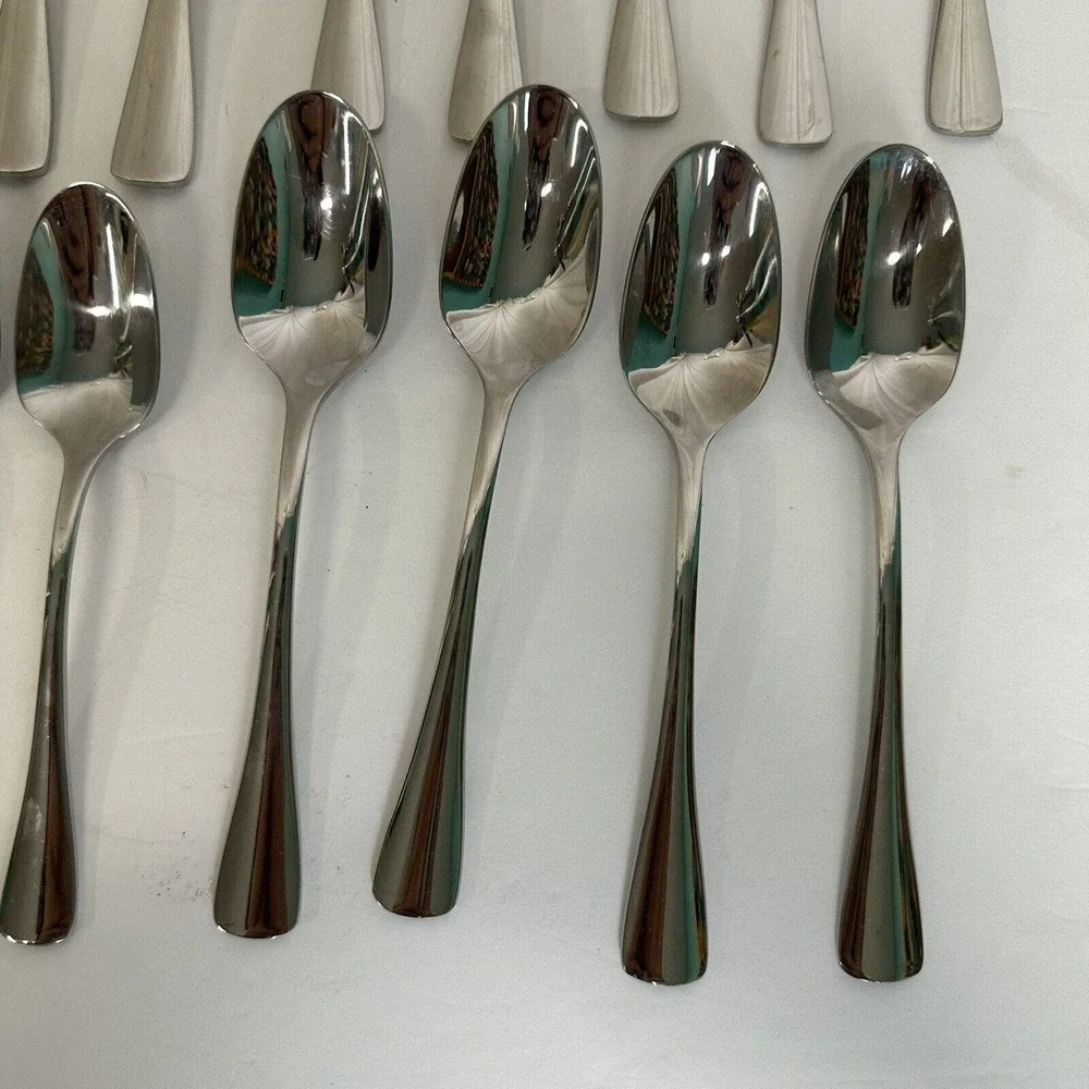 42 Pcs. Oneida VOSS Glossy Dinner /Salad Forks & Teaspoons Stainless Flatware NM